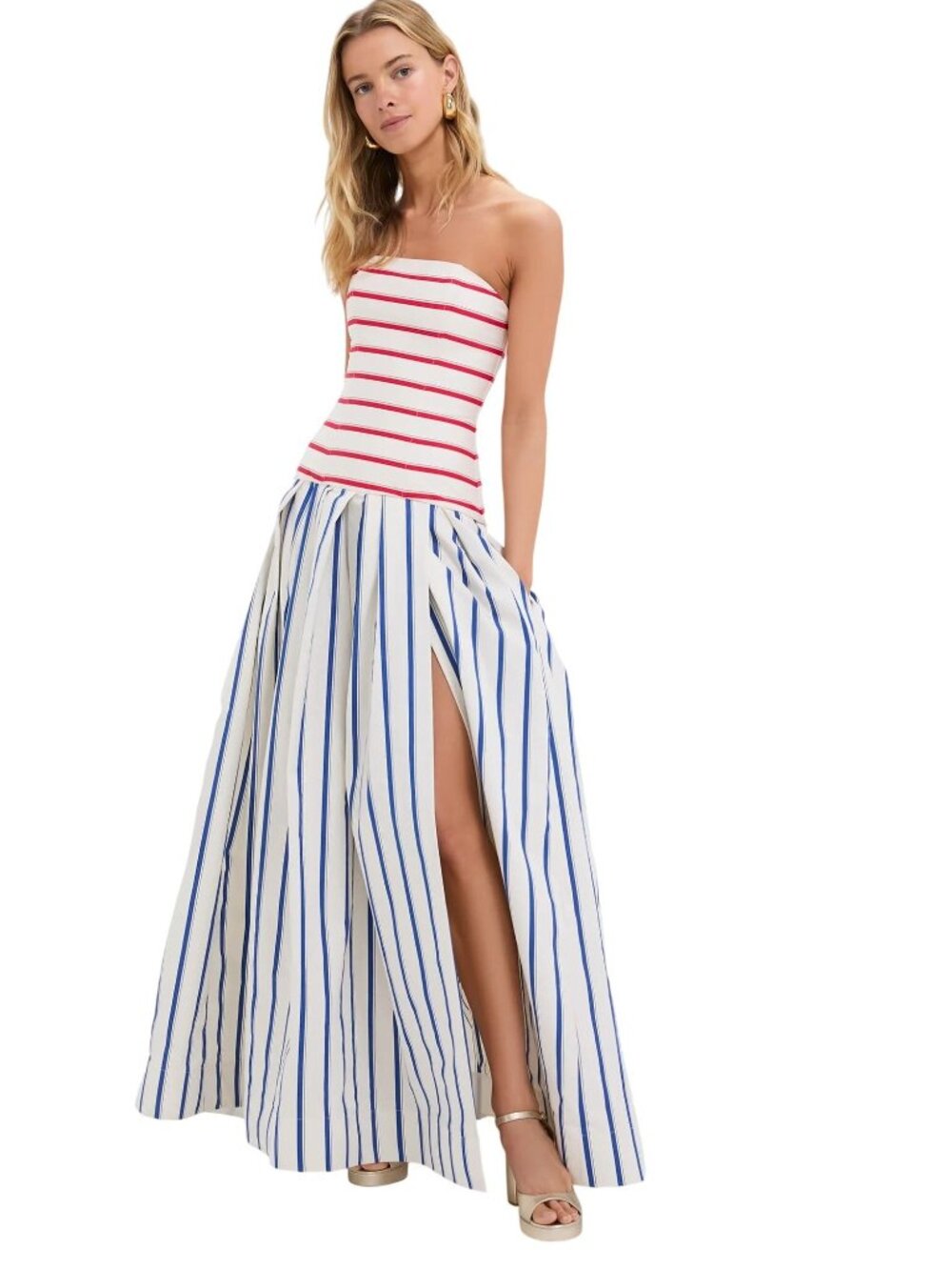 Rosie Assoulin Strapless Drop Waist Gown 2 Womens Long Maxi Dress